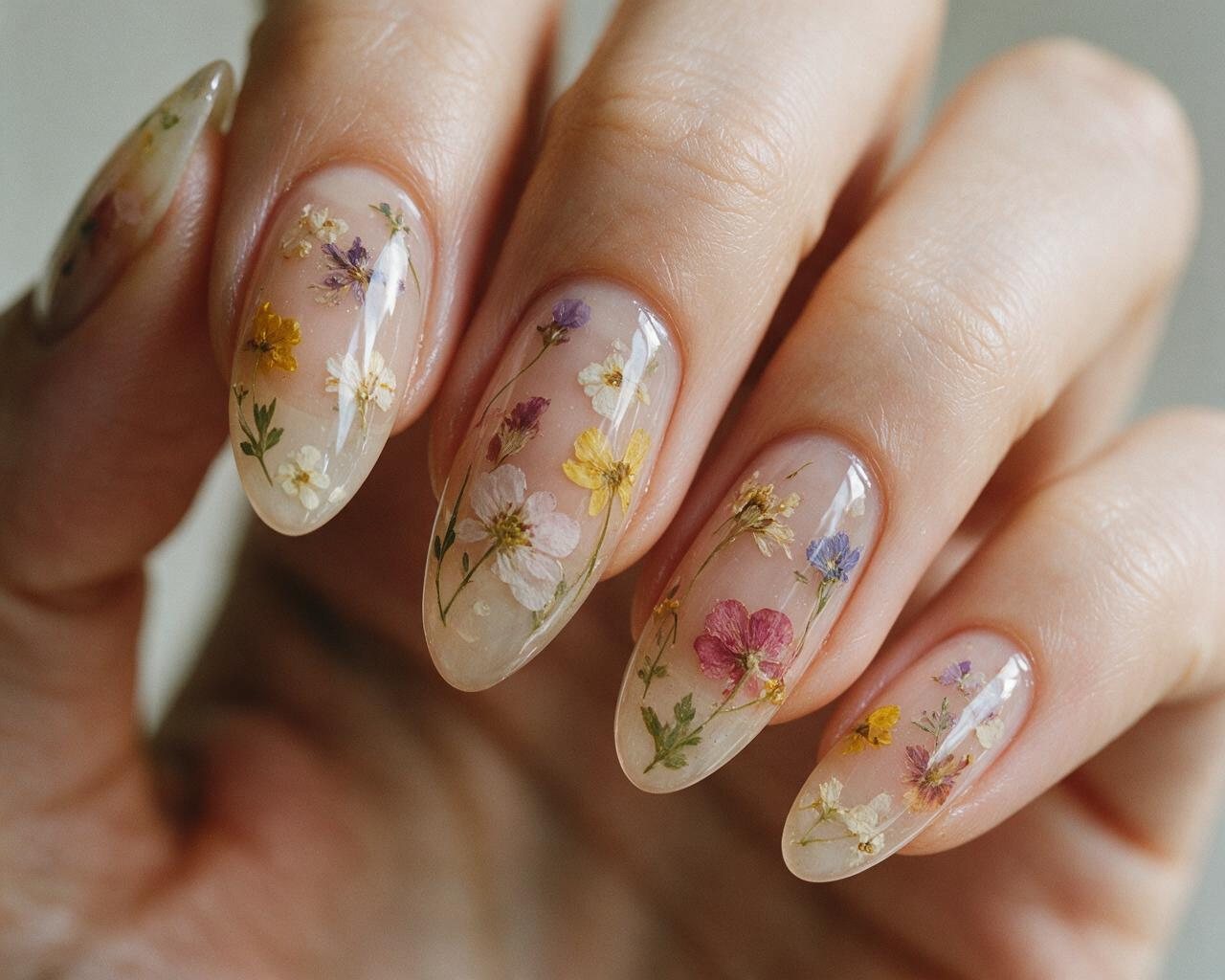 Fiori secchi sotto gel
